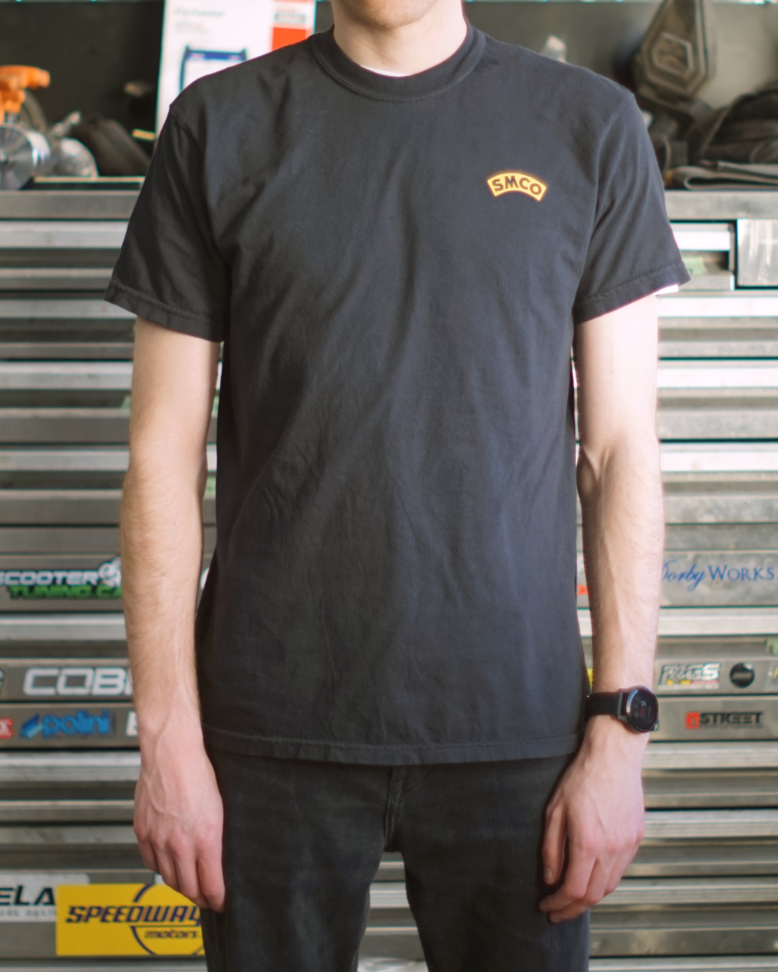 Smco Merch SMCO Classic Heavyweight Shop T-Shirt (Yellow) – Steveston Motor Co